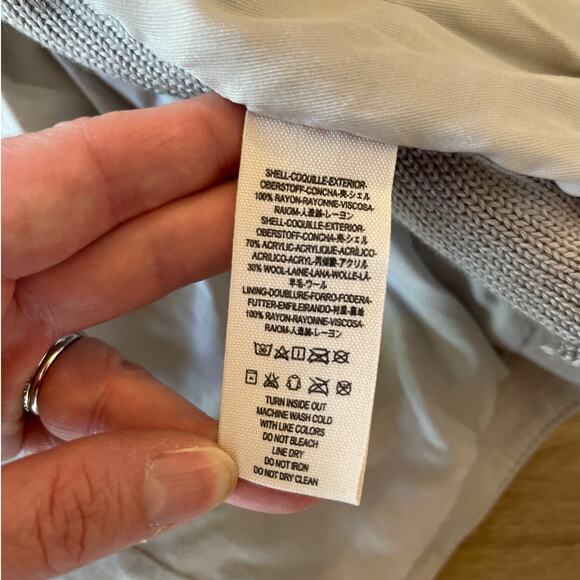 Free People Vegan Faux Leather Moto Jacket Size 8 Light Beige Knit Panels Boho - Picture 5 of 8